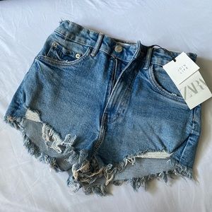 Zara Hi Rise Denim Shorts